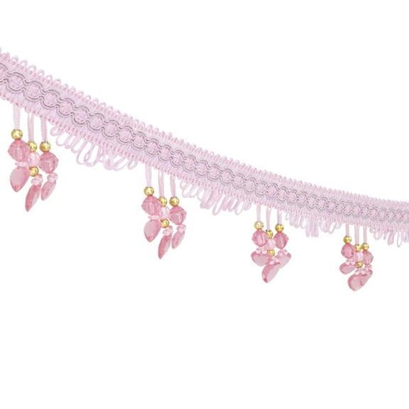 Beaded Trim Fringe Trimming Lace Curtain Tessel Sewing Ribbon Decorative Trim for Lampshades 6yards