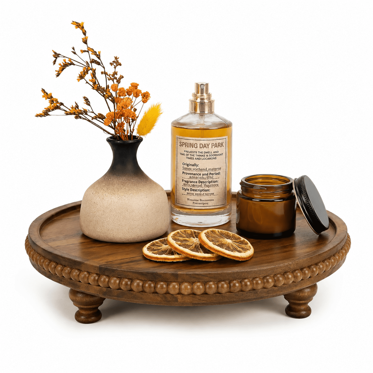 Bread Riser Display Beaded Wood Round Display Riser For Boho Kitchen Decor Brown - Walmart.com