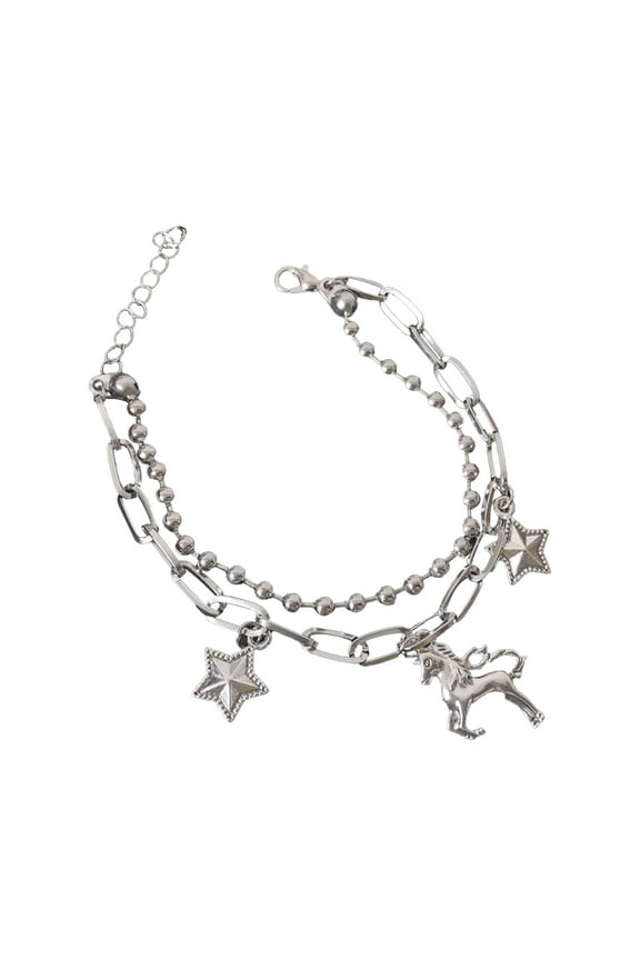 Beaded for Women Girl Hip Hop Punk Star Pendant Wrist Bracelets Handmade Bohemian Hand Chain Fashion Jewelry