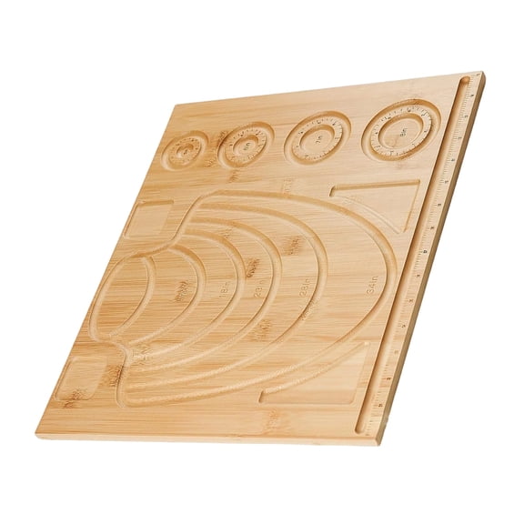 Beading Board for Necklace Drafting, Wooden Guide Tray with Measurement Marks, Sorting Pockets