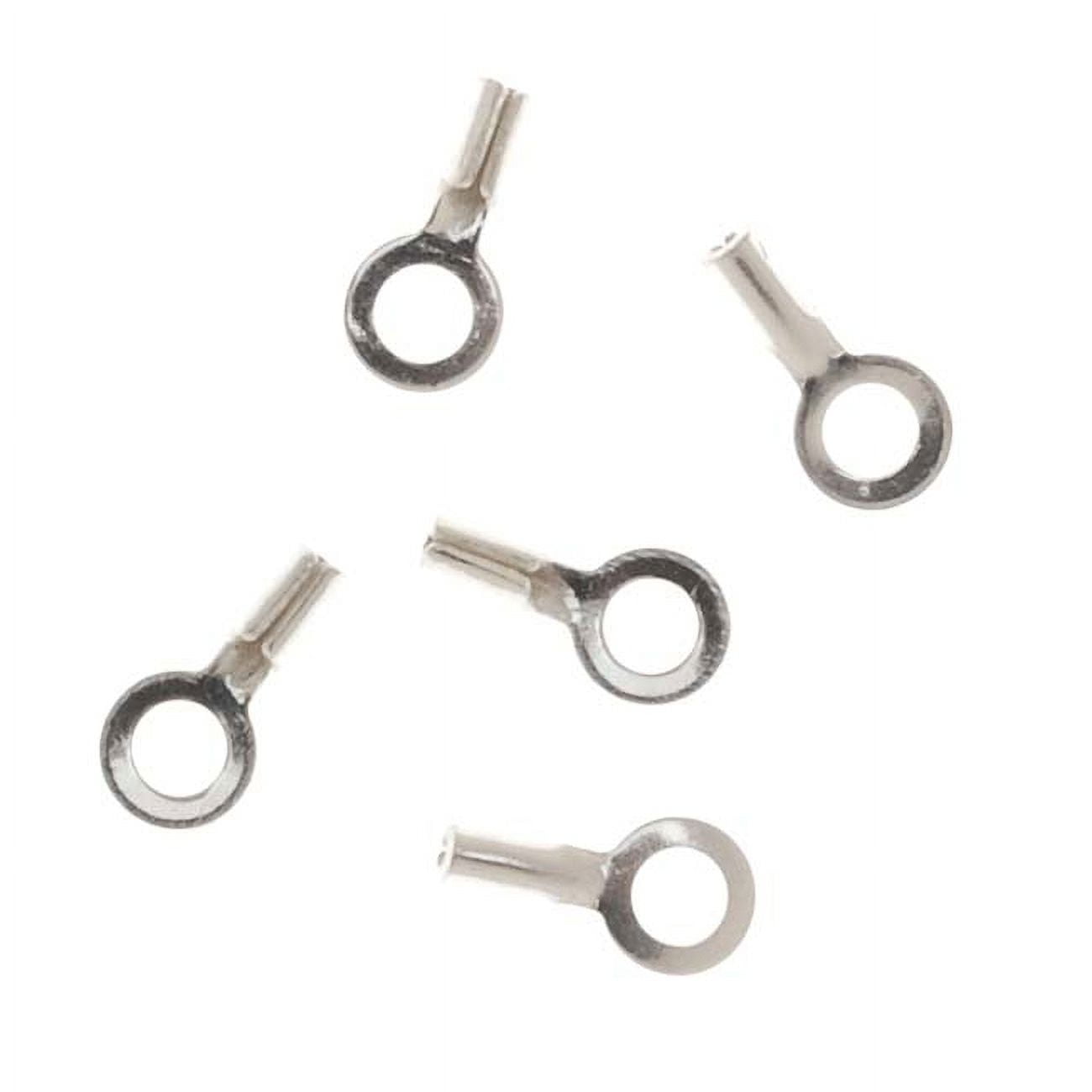 Beading Chain End Caps, Crimp Beads with Loop, 10 Pieces, Sterling Silver