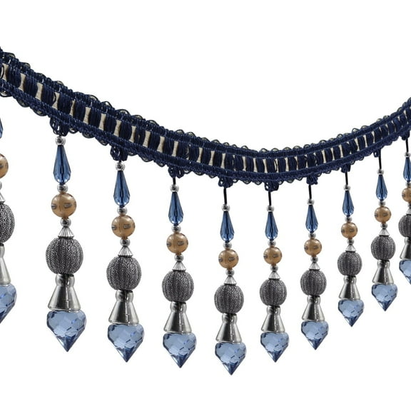 Beading Fringe Trimming Long Beads Tassel Curtain Trim Ribbon Trim for Cover Decorative 3yards
