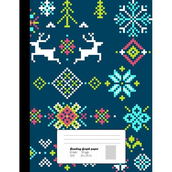 Beading Graph Paper: 8.5x11 Graph Paper for Design Beading Pattern Beading on a Loom Peyote Stitch Bead Work, Bead Jewelry Bracelet /120 Pa