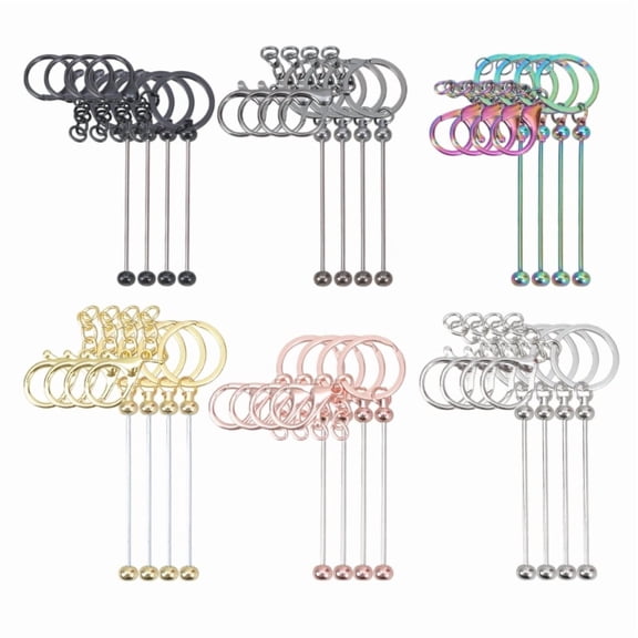 Beading Keychain Blank Keyring Strip Craft Kits for Handmade Keychain Crafting Making Accessories Craft Project Kits