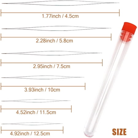 Beading Needles for Jewelry Making Bead Needle - 18 PCS Large Eye Sewing Needles for Beads Threading,6 Sizes Seed Bead Needles,Jewelry Making Tools and Supplies,Bead Threader for Hand Sewing -