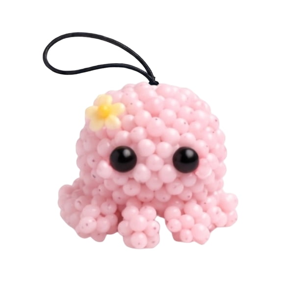 Beading Starter Kit, 3D Beaded Animal Keychain DIY Craft Kit, Cute Cartoon Ocean Pet Pearl Bead Art Set, Handmade Beaded Charm Bag Pendant Hanging Ornament, Creative Art Craft Gift for Beginners