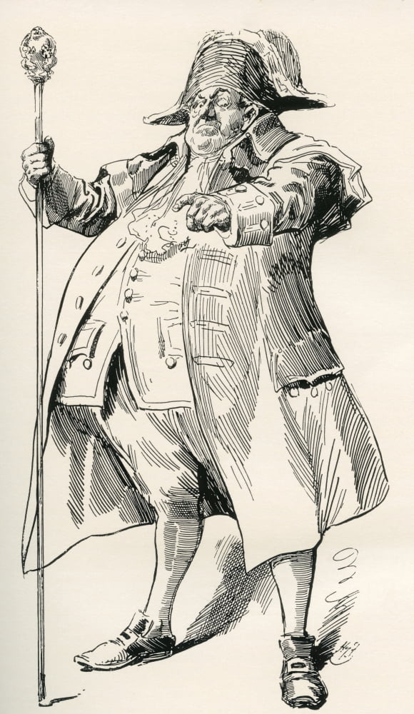 The Beadle Illustration by Harry Furniss for Sketches by Boz by Charles Dickens from The Testimonial Edition published 1910 Canvas Art - Ken Welsh Design Pics (20 x 36)