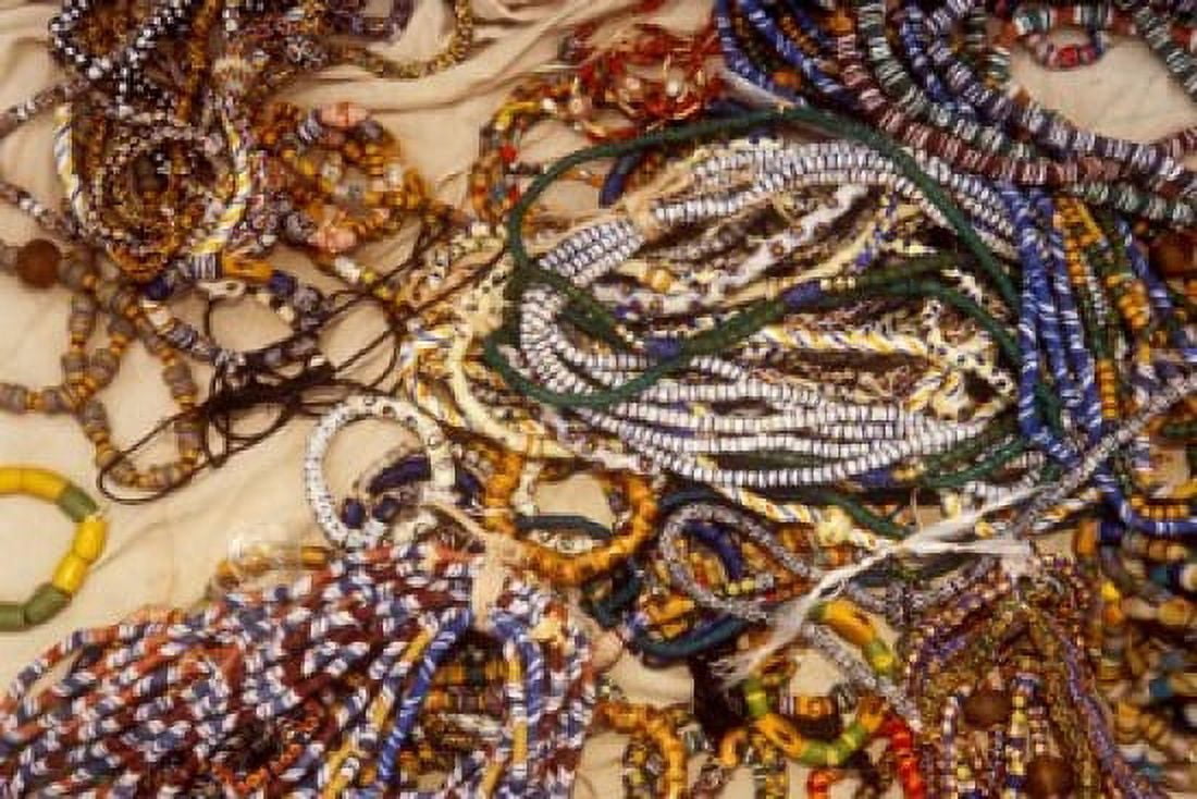 Beadmaker Displaying Samples Asameng Ghana Canvas Art - Alison Jones DanitaDelimont (36 x 24)