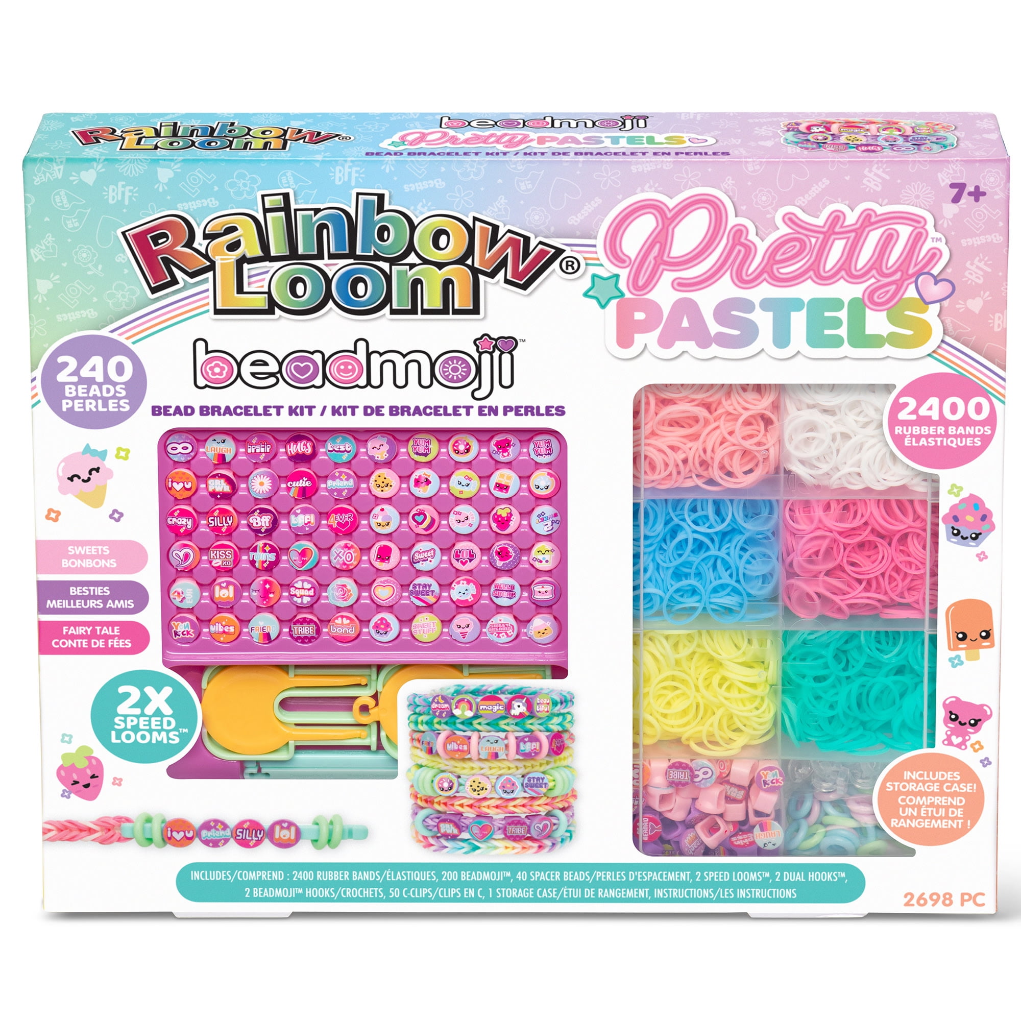 Beadmoji Pretty Pastels Bead Bracelet Kit, 2698 Pieces - Walmart.com