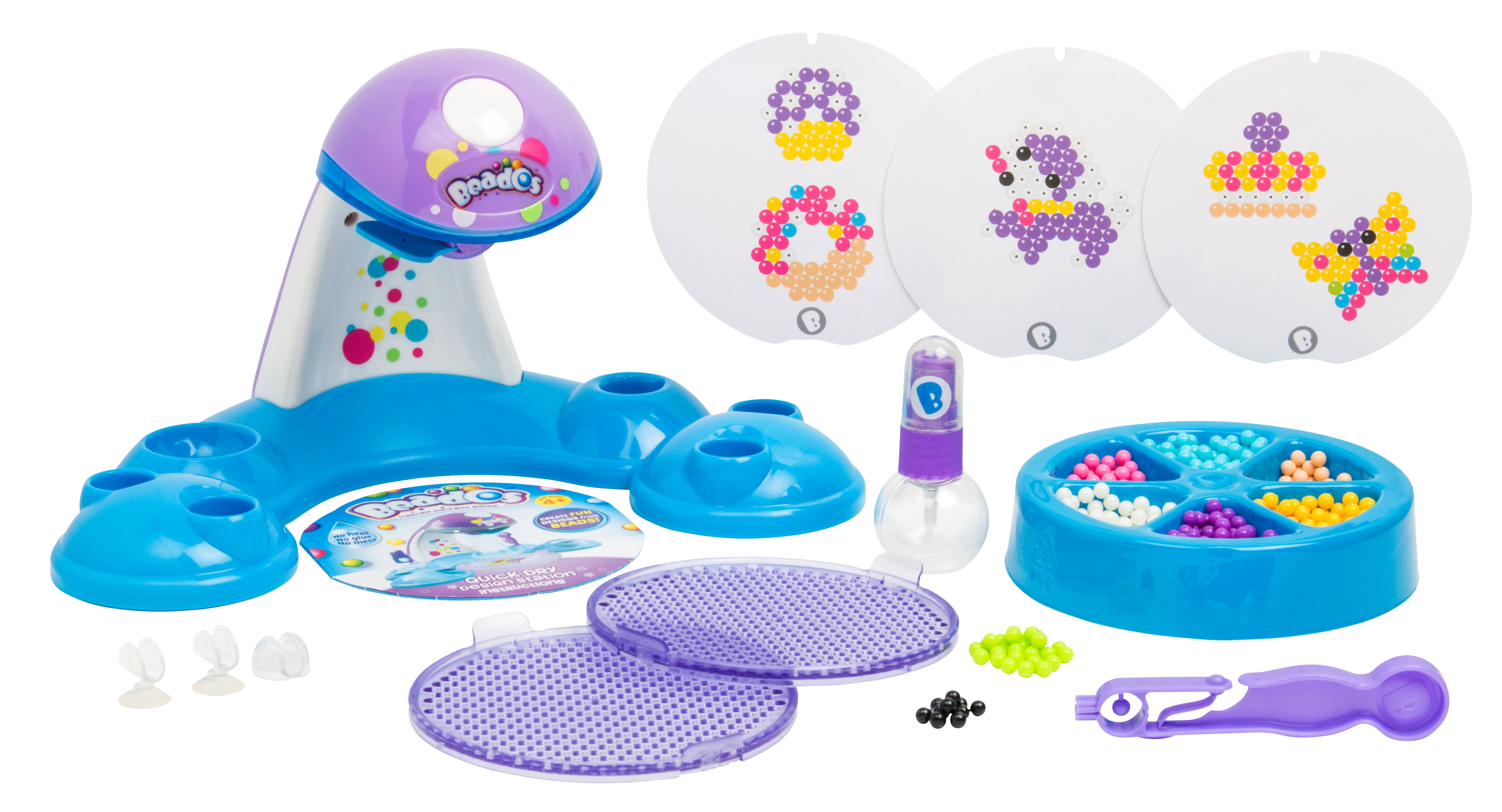 Beados Quick Dry Design Studio with Fan Design Tray Tweezer Pen and 500 Beados