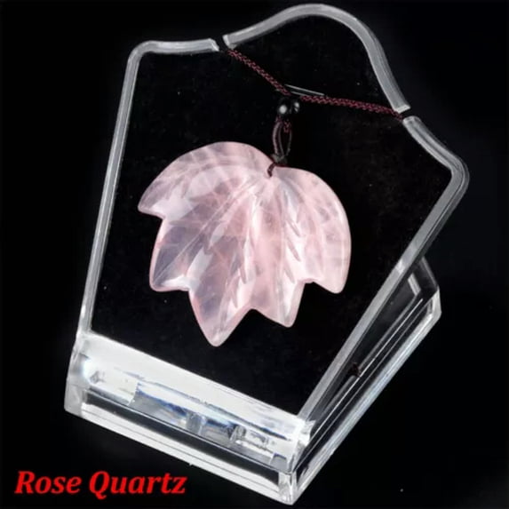 Beads Chakra Crystal Maple Leaf Pendant Rope Necklace Stone Quartz Healing Reiki