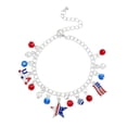 thumbnail image 1 of Bracelet Charms, Letter Beads for Bracelets, Bracelet Beads and Charms, Allegiance Usa Flag, 4Th of July decorations, Red White and Blue decor, Round Beads, 1 Pc, 1 of 7