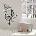 thumbnail image 1 of Beads Cross Hands Christian Wall Sticker Vinyl Home Decor Living Room Bedroom Church Decoration Decals Removable Murals 57x89cm, 1 of 4