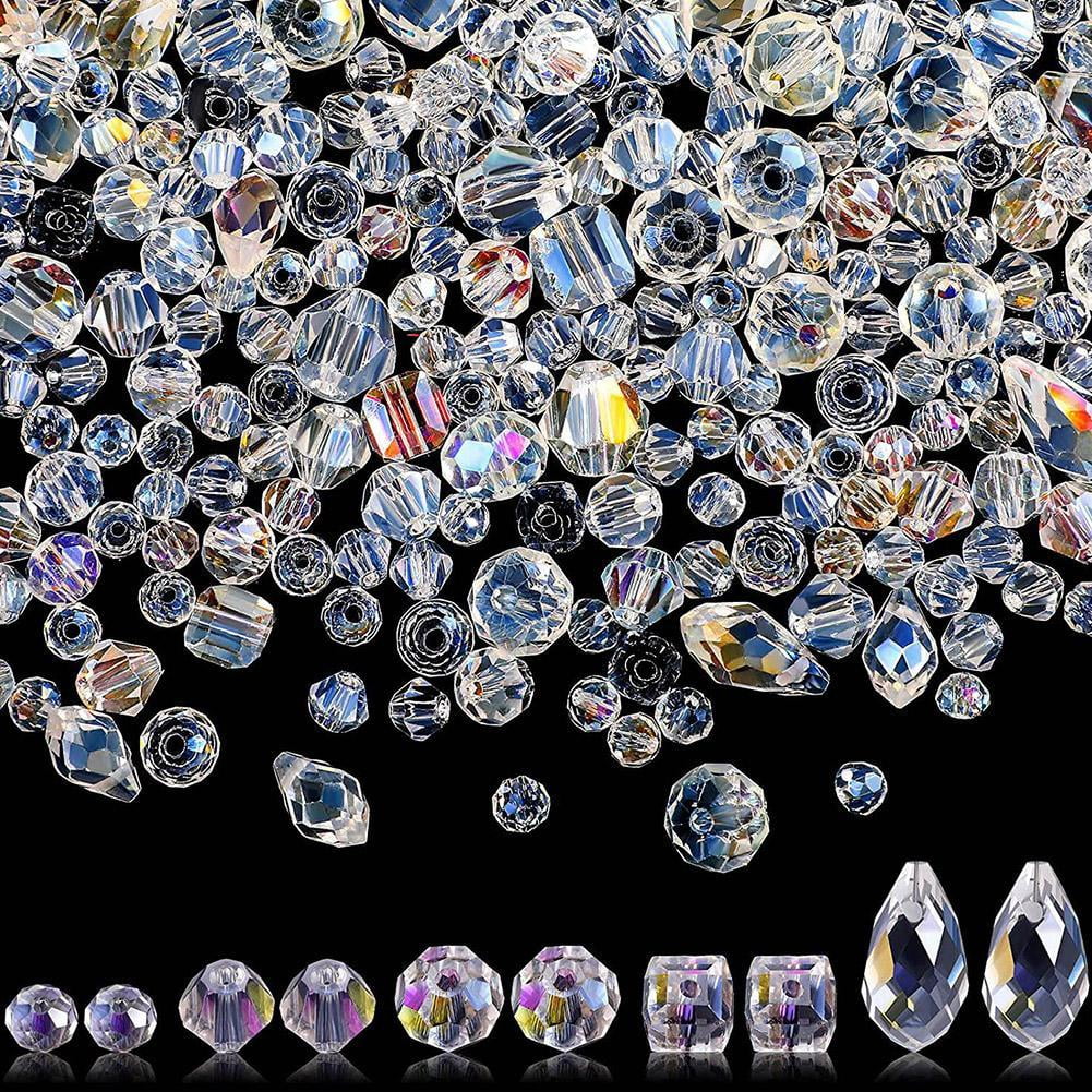Beads Crystal Beads Glass Beads Clear Assorted Beads Jewelry Making Gemst FVC V1Q9