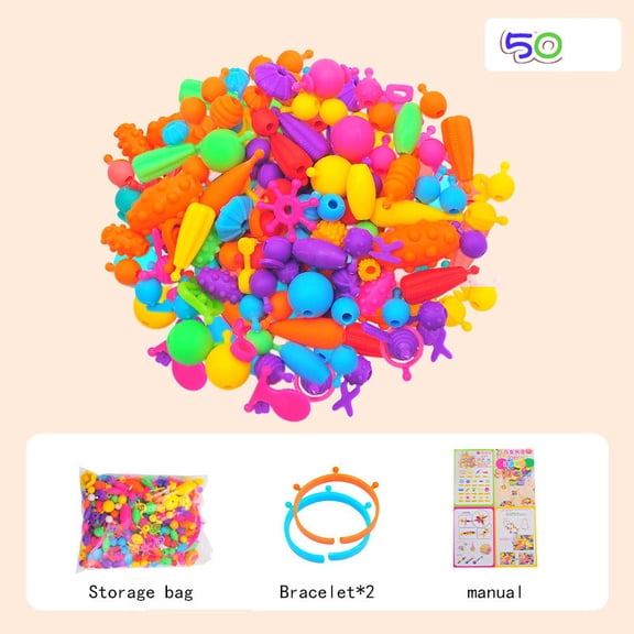 Beads For Kids Jewelry Making, Czzoypi Snap Beads Educational Toys, Reusable Pops Beads Set For Bracelets Necklaces Rings Hairbands