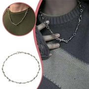 BITOPYTOPSIY Beads Hop Thorn Necklace Bracelet Style Punk Barbed Wire Small Thorn Chain Jewelry For Men And Women