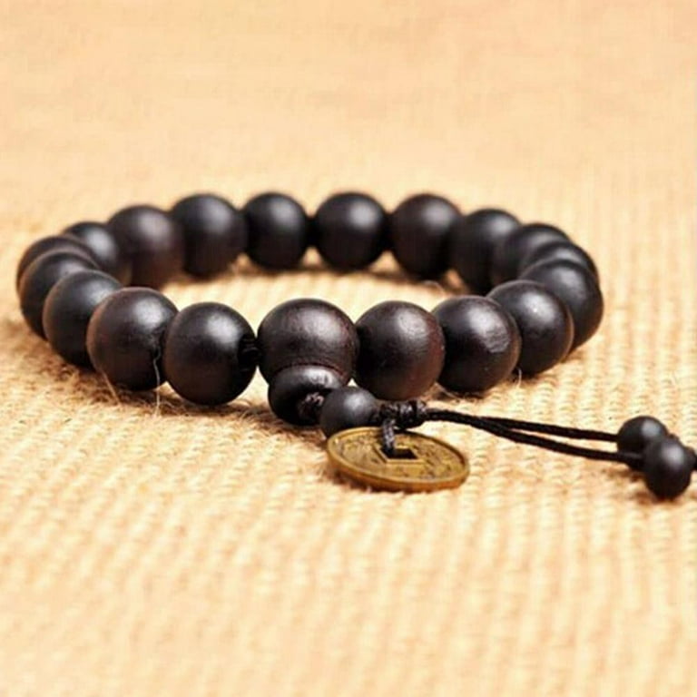 Fashion Wooden Beads Elastic Bracelet Men Jewelry Gift Buddha Wood Bead  Beads Bracelet
