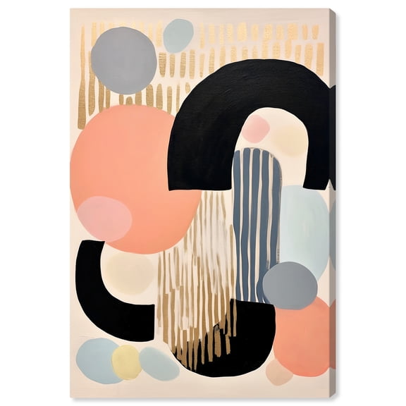 Beads Of Jewelry Contemporary Abstract Shapes Trendy Canvas Wall Art by Art Remedy, Gallery Wrapped, 24"x36"