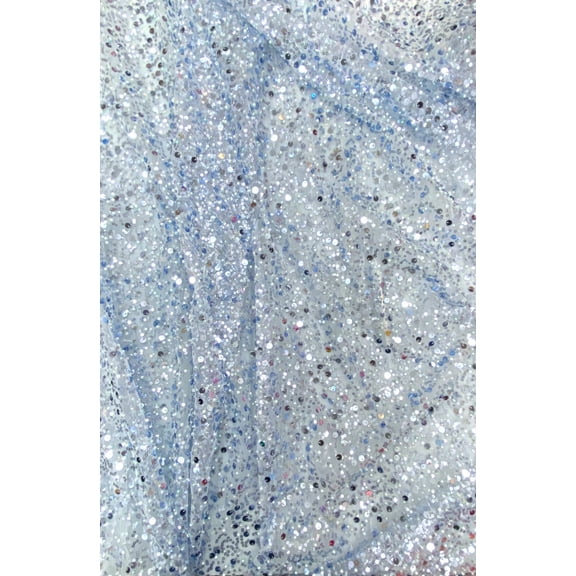 Beads, Pearls & Sequin Luxury Mesh, Lt. Blue