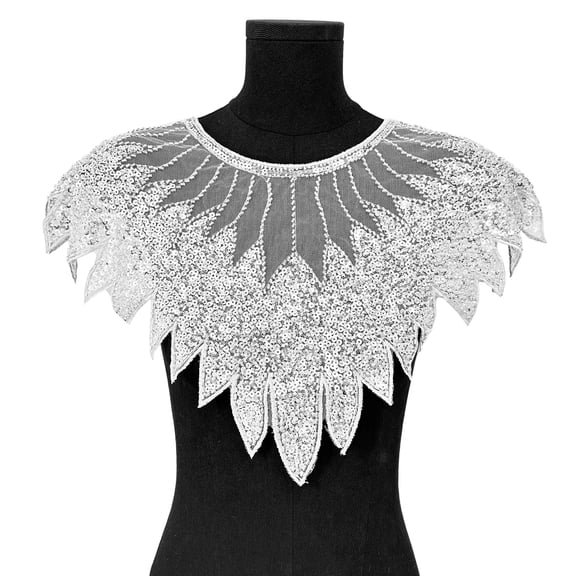 Beads Sequins Embroidered Lace Collar Front Panel Fashion Embellishment for Craft Collar Front Decoration