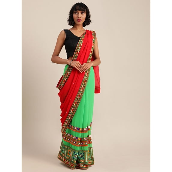Beads and Stones Half and Half Saree - 26367232