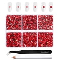 thumbnail image 1 of Beadsland 4300pcs Flatback Rhinestones kit for Crafts mixed 6 Sizes，SS6-SS20, lightsiam, 1 of 5