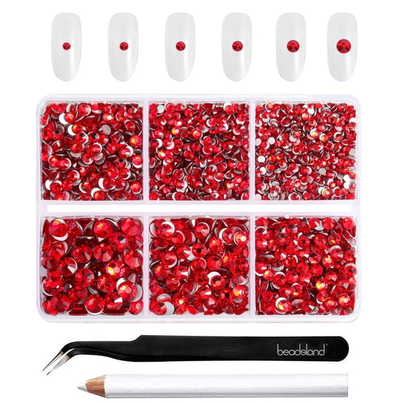Beadsland 4300pcs Flatback Rhinestones kit for Crafts mixed 6 Sizes,SS6-SS20, lightsiam