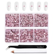 Beadsland 4300pcs Flatback Rhinestones kit for Crafts mixed 6 Sizes，SS6-SS20, pink