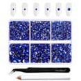 thumbnail image 1 of Beadsland 4300pcs Flatback Rhinestones kit for Crafts mixed 6 Sizes，SS6-SS20, sapphire, 1 of 5