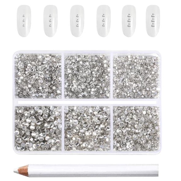 Beadsland 7200pcs Flatback Clear Rhinestones for Crafts, 6 Sizes , SS3-SS10,Crystal