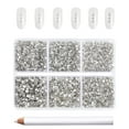 thumbnail image 1 of Beadsland 7200pcs Flatback Clear Rhinestones for Crafts, 6 Sizes , SS3-SS10,Crystal, 1 of 4