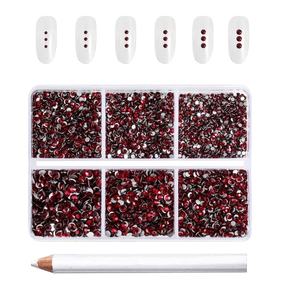 Beadsland 7200pcs Flatback Dark Red Rhinestone For Art Projects Craft Supplies Dress Embellishments SS3-SS10,Darksiam