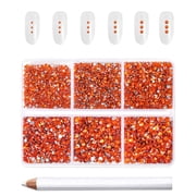 Beadsland 7200pcs Flatback Orange Rhinestones for Crafts, 6 Sizes , SS3-SS10,Orange
