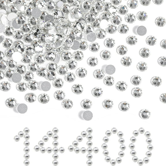 Beadsland Flatback Clear Rhinestones Bulk,14400pcs, Crystal, SS16, 3.8-4.0mm