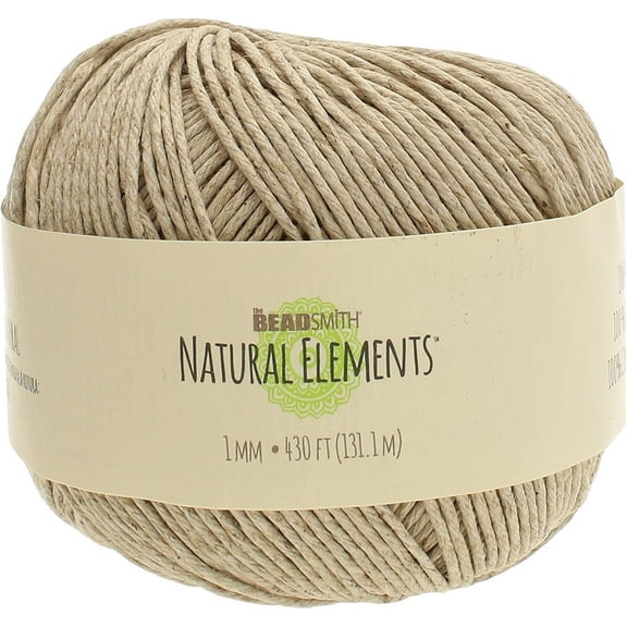 The Beadsmith 100% Hemp Cord – Natural Color – 1mm, 430 Foot Spool, 20LB Test Strength