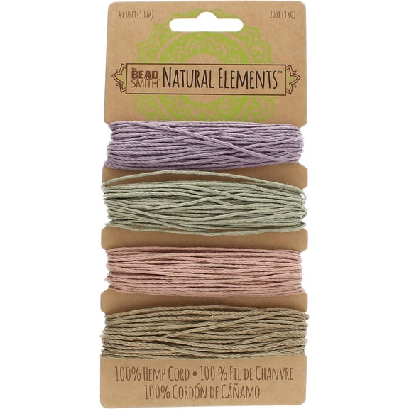 The Beadsmith 100% Hemp Cord – Vintage Colors – 1mm, 30 Foot Spool, 20LB Test Strength – Twine for Jewelry Making, Macrame, Paper Crafts, Gardening, Scrapbooking, Home Décor, DIY String Art & More