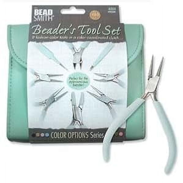 Beadsmith 8 Fashion Aqua Green Color Tool Set for Making +Clutch Carry Case