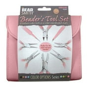 Beadsmith 8 Fashion Pink Color Tool Set for Making Jewelry +Clutch Carry Case