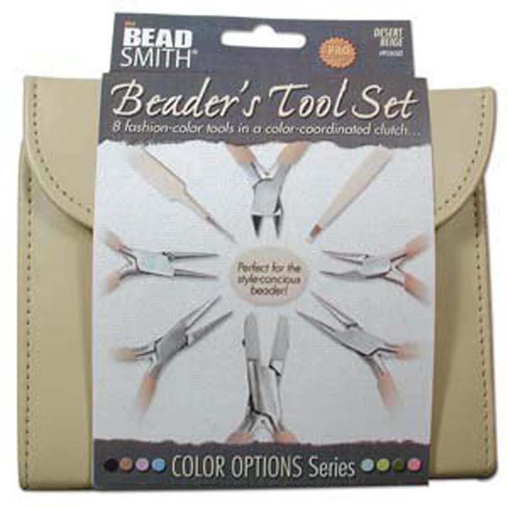 Beadsmith 8 Piece Jewelry Making Plier Set - Beige Color Coordinated Carrying Case