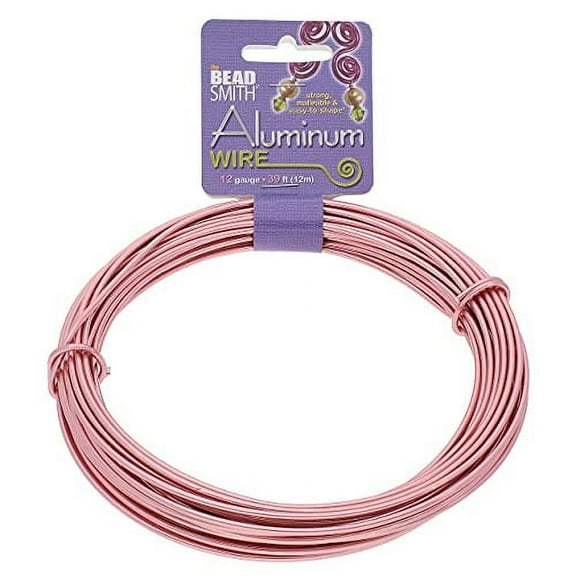 The Beadsmith Anodized Aluminum Wire 12 Gauge 39 feet Rose Gold Color Bendable Craft Wire Used to Jewelry Making, Wire Wrapping, Sculpting, Floral, Modeling and Other DIY Arts & Crafts