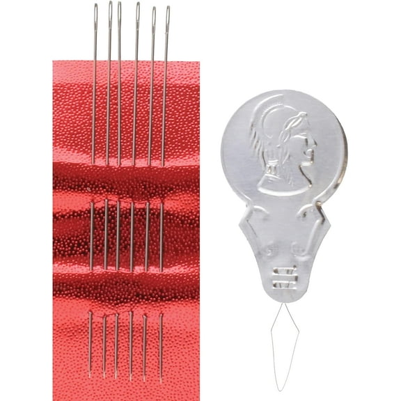 The Beadsmith Basic Elements Beading Needles  Size 10, Pack of 6, Includes 1 Needle Threader  Use for Loom Weaving Beadwork, Off-Loom Stitching and Jewelry Making with Seed Beads