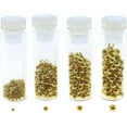 thumbnail image 1 of The Beadsmith Basic Elements Crimp Beads, 4 Vials in Assorted Sizes, Gold Color, Uniform Round Shape, No Sharp Edges, Designed to Secure The Ends of Jewelry Stringing Wires and Cables, 1 of 7