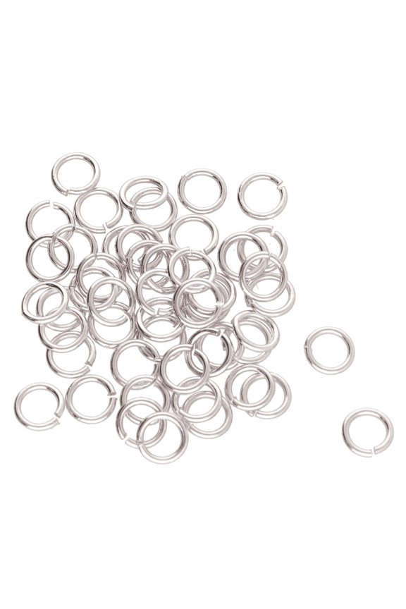Basic Elements Open Jump Rings  6mm, Silver Plated, 0.79mm (21 Gauge) Wire Thickness, 50 Pieces  Findings for Making Keychains, Charms, Chain Mail and Body Jewelry