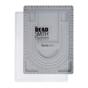 The Beadsmith Bead Board with Cover, Grey Flocked, 3 U-Shaped Channels, 6 Recessed Compartments, 9.75 x 13.25 inches, Design Boards for Creating Bracelets, Necklaces and Other Jewelry
