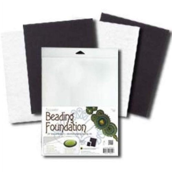 Beadsmith Beading Foundation Fabric for Embroidery Work - Black (2 Pcs) and White (2 Pcs) 11x8.5 Inches (4 Pack)
