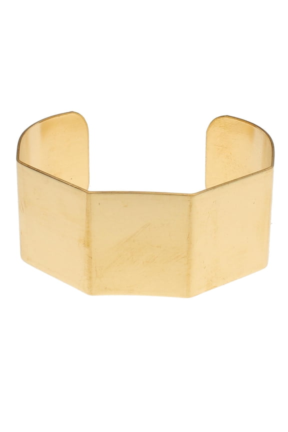 Bracelet Cuff with Bends  Made of Raw Brass  Adjustable, Open Bangle for Men and Women - Flat Style, 1-Inch Wide  Minimalist Design Jewelry  Can Be DIY Custom Designed