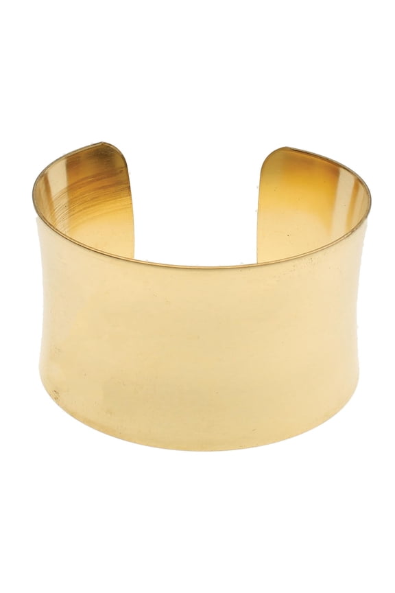 Bracelet Cuff  Made of Raw Brass  Adjustable, Open Bangle for Men and Women  Concave Style, 1-1/2-Inch Wide  Minimalist Design Jewelry  Can Be DIY Custom Designed