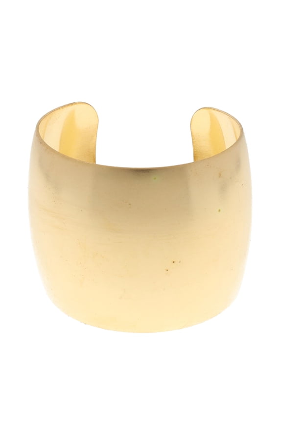 Bracelet Cuff Made of Raw Brass Adjustable, Open Bangle for Men and Women - Domed Style, 2-Inch Wide Minimalist Design Jewelry Can Be DIY Custom Designed