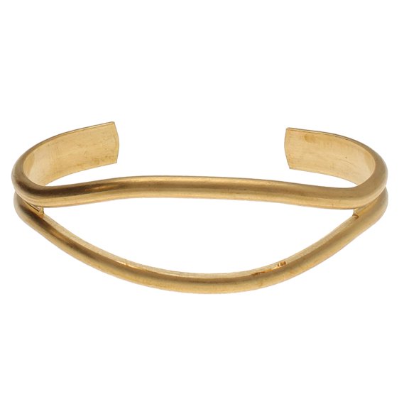 The Beadsmith Bracelet Cuff – Made of Raw Brass – Adjustable, Open Bangle for Men and Women – Eye Outline Style.75-Inch Wide – Minimalist Design Jewelry – Can Be DIY Custom Designed