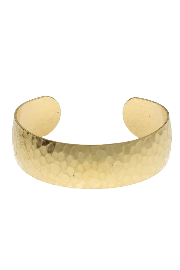 Bracelet Cuff  Made of Raw Brass  Adjustable, Open Bangle for Men and Women  Hammered/Domed Style, 0.75-Inch Wide  Minimalist Design Jewelry  Can Be DIY Custom Designed